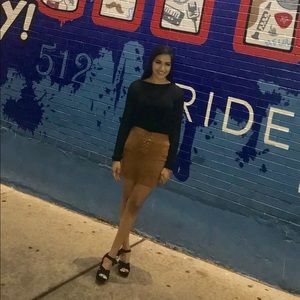 Suede Tan Skirt